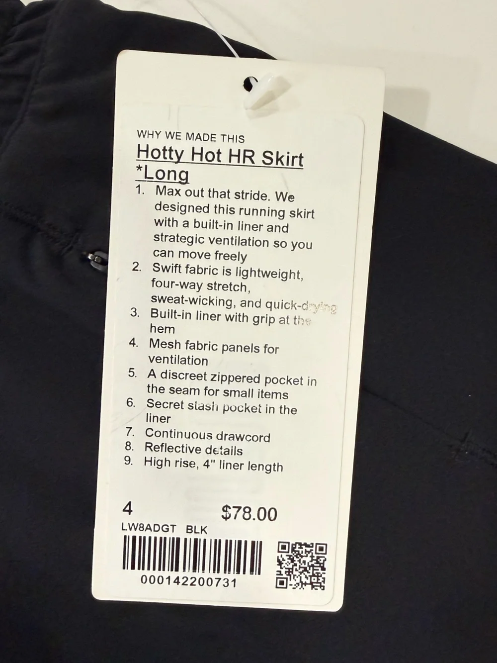 NWT lululemon athletica Hotty Hot HR Skirt long